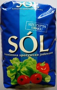KŁODAWA Sól kamienna jodowana 1kg (pakowane 10.00 kg.)