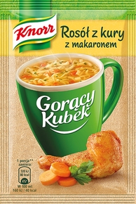 KNORR Gorący Kubek rosół z kury z makaronem 12g (pakowane 40 szt.)