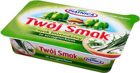 PIĄTNICA Twój Smak Serek śmietankowy ze szczypiorkiem 135g (pakowane 10 szt.)