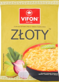 VIFON Kurczak złoty Zupa błyskawiczna o smaku kurczaka 70g (pakowane 24 szt.)