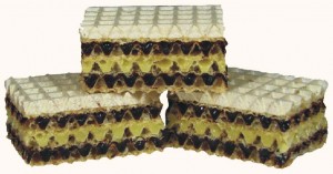 WULKAN Wafle z kremem mieszanka o smaku czekoladowo-śmietankowym Ciastka na wagę  (pakowane 3.00 kg.)