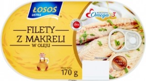 ŁOSOŚ Filety z makreli w oleju 170g (pakowane 8 szt.)