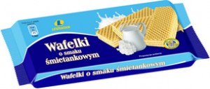 LEWIATAN Wafelki o smaku śmietankowym 80g (opakowanie zbiorcze 26 szt.)