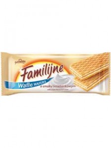 JUTRZENKA Familijne Wafle o smaku śmietankowym 180g (pakowane 24 szt.)