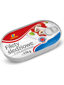 LEWIATAN Filety śledziowe w sosie pomidorowym 170g (opakowanie zbiorcze 15 szt.)