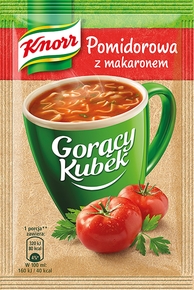 KNORR Gorący Kubek pomidorowa z makaronem 19g (pakowane 32 szt.)