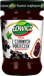 ŁOWICZ Dżem z czarnej porzeczki niskosłodzony 280g (pakowane 8 szt.)