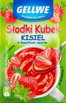 GELLWE Słodki Kubek Kisiel z kawałkami owoców truskawka 30g (opakowanie zbiorcze 30 szt.)