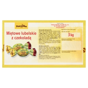 PSZCZÓŁKA Miętowe lubelskie z czekoladą Cukierki na wagę (op/3kg) (pakowane 3.00 kg.)
